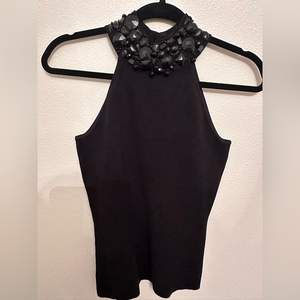 INC International Concepts Black Silk Blend top